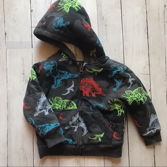 Children’s Place Fleece Lined Dinosaur Hoodie 2T - Picture 2 of 13